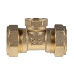 Тройник 25мм х 3/4"вр х 25мм Hydrosta, для нержавеющей гофротрубы