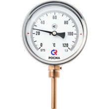 Термометр радиальный РОСМА БТ-32.211, 63мм, 120°C, 1/2", класс 2.5, гильза 46мм