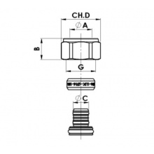 Резьбовое соединение 16 мм х 2,0 (резьба 24х19) для м.п. труб Luxor TP 97
