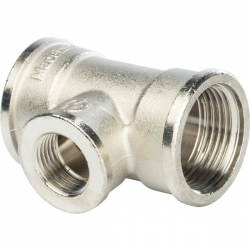 Тройник 1"вр х 1/2"вр х 1"вр Stout переходной никелированный латунный