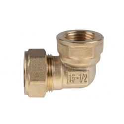 Угольник 15мм х 1/2"вр Hydrosta, для нержавеющей гофротрубы