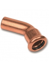 Пресс-фитинг 18мм Sanha медь, отвод 45° ВПр-НПр, для медных труб