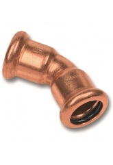 Пресс-фитинг 18мм Sanha медь, отвод 45° ВПр-ВПр, для медных труб