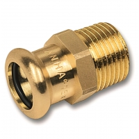 Пресс-фитинг 28мм x 1"нр Sanha бронза, ниппель переходной ВПр-НР для медных труб