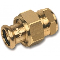 Пресс-фитинг 15мм x 1/2" Sanha бронза, сгон с плоским уплотнением ВПр-ВР, для медных труб