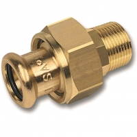 Пресс-фитинг 18мм x 1/2" Sanha бронза, сгон с плоским уплотнением ВПр-НР, для медных труб