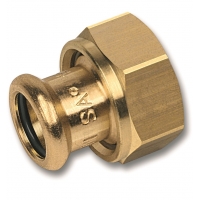 Пресс-фитинг 18мм x 3/4" Sanha бронза, переход  ВПр-ВР с накидной гайкой, для медных труб