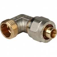 Угольник 16мм х 1/2"нр Stout обжим для металлопластиковых труб