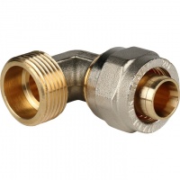 Угольник 20мм х 3/4"нр Stout обжим для металлопластиковых труб