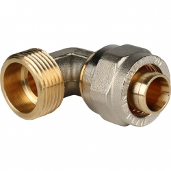 Угольник 20мм х 3/4"нр Stout обжим для металлопластиковых труб