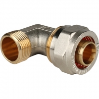 Угольник 26мм х 3/4"нр Stout обжим для металлопластиковых труб