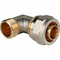 Угольник 26мм х 3/4"нр Stout обжим для металлопластиковых труб