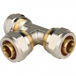 Тройник 26мм х 26мм х 26мм Stout обжим для металлопластиковых труб