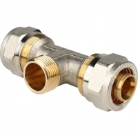 Тройник 26мм х 3/4"нр х 26мм Stout обжим для металлопластиковых труб