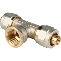 Тройник 16мм х 1/2"вр х 16мм Stout обжим для металлопластиковых труб