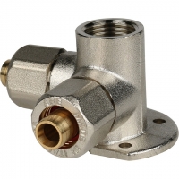 Тройник 16мм х 1/2"вр х 16мм двухплоскостной Stout обжим установочный, для металлопластиковых труб