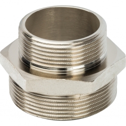 Ниппель 2"нр х 1 1/2"нр Stout переходной никелированный латунный