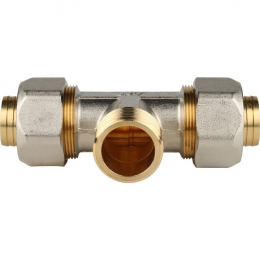 Тройник-переходник с наружной резьбой 1"x32 STOUT для металлопластиковых труб винтовой