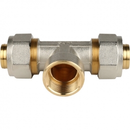 Тройник-переходник с внутренней резьбой 1"x32 STOUT для металлопластиковых труб винтовой