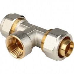 Тройник-переходник с внутренней резьбой 1"x32 STOUT для металлопластиковых труб винтовой