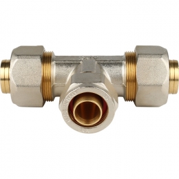 Тройник переходной 32x26x32 STOUT для металлопластиковых труб винтовой