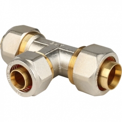 Тройник переходной 32x26x32 STOUT для металлопластиковых труб винтовой