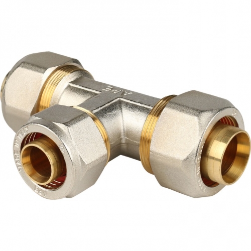 Тройник переходной 32x26x32 STOUT для металлопластиковых труб винтовой купить в интернет магазине Санрай73