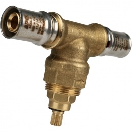 Вентиль с хромированной ручкой 16х16 STOUT для металлопластиковых труб прессовой