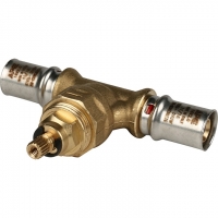 Вентиль с хромированной ручкой 16х16 STOUT для металлопластиковых труб прессовой