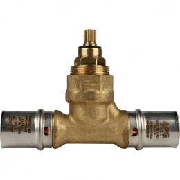 Вентиль с хромированной ручкой 20х20 STOUT для металлопластиковых труб прессовой