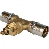 Вентиль с хромированной ручкой 20х20 STOUT для металлопластиковых труб прессовой