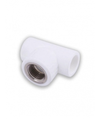 Тройник 40 мм х 1/2"вр х 40 мм с резьбой Vieir PP-R белый для полипропиленовых труб