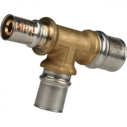 Тройник 26мм х 20мм х 16мм Stout пресс, для металлопластиковых труб