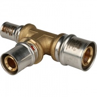 Тройник 26мм х 20мм х 16мм Stout пресс, для металлопластиковых труб