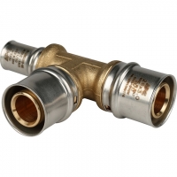 Тройник 26мм х 26мм х 16мм Stout пресс, для металлопластиковых труб