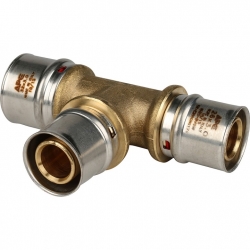 Тройник 32мм х 26мм х 26мм Stout пресс, для металлопластиковых труб