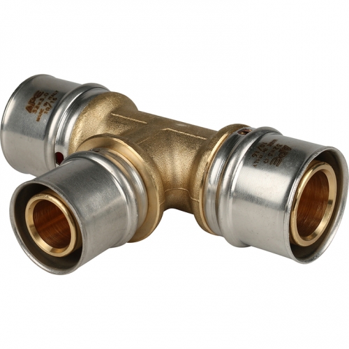 Тройник 32мм х 26мм х 32мм Stout пресс, для металлопластиковых труб купить в интернет магазине Санрай73