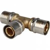 Тройник 26мм х 26мм х 26мм Stout пресс, для металлопластиковых труб