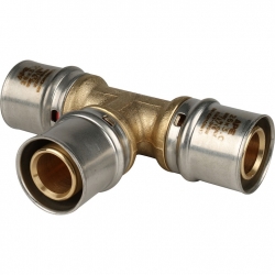 Тройник 26мм х 26мм х 26мм Stout пресс, для металлопластиковых труб