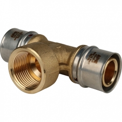 Тройник 32мм х 1"вр х 32мм Stout пресс, для металлопластиковых труб