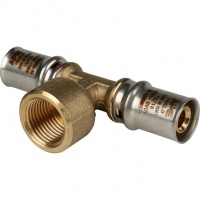 Тройник 16мм х 1/2"вр х 16мм Stout пресс, для металлопластиковых труб