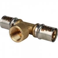 Тройник 20мм х 1/2"вр х 20мм Stout пресс, для металлопластиковых труб