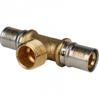 Тройник 20мм х 3/4"нр х 20мм Stout пресс, для металлопластиковых труб