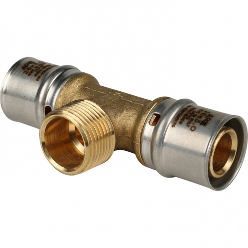 Тройник 26мм х 3/4"нр х 26мм Stout пресс, для металлопластиковых труб купить в интернет магазине Санрай73