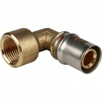 Угольник 20мм х 1/2"вр Stout пресс, для металлопластиковых труб