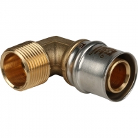 Угольник 26мм х 3/4"нр Stout пресс, для металлопластиковых труб