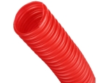 Труба гофрированная ПНД, цвет красный, наружным диаметром 20мм для труб 16мм STOUT 1м