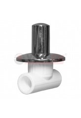 Вентиль 25 мм Valfex PP-R белый хром прямой внутренний-внутренний, для полипропиленовых труб