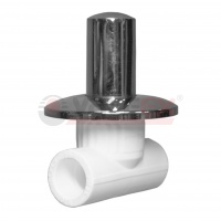 Вентиль 25 мм Valfex PP-R белый хром прямой внутренний-внутренний, для полипропиленовых труб