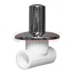 Вентиль 25 мм Valfex PP-R белый хром прямой внутренний-внутренний, для полипропиленовых труб